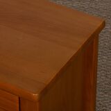 Vintage solid elm bedside table, 1980