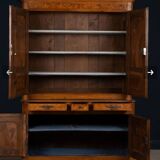 Louis XV style 2-part sideboard, 19th century, in oak and molded walnut, work