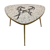 Mosaic and brass coffee or side table by Berthold Müller, 1960s