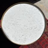 Bouillotte table in Louis XVI style, marble and brass.