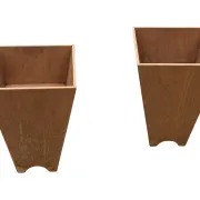 Jardinière en bois minimaliste, géométrique vintage