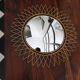 Vintage Brass Wire Mirror, Modular, Covered with Fine Gold, 1960-70