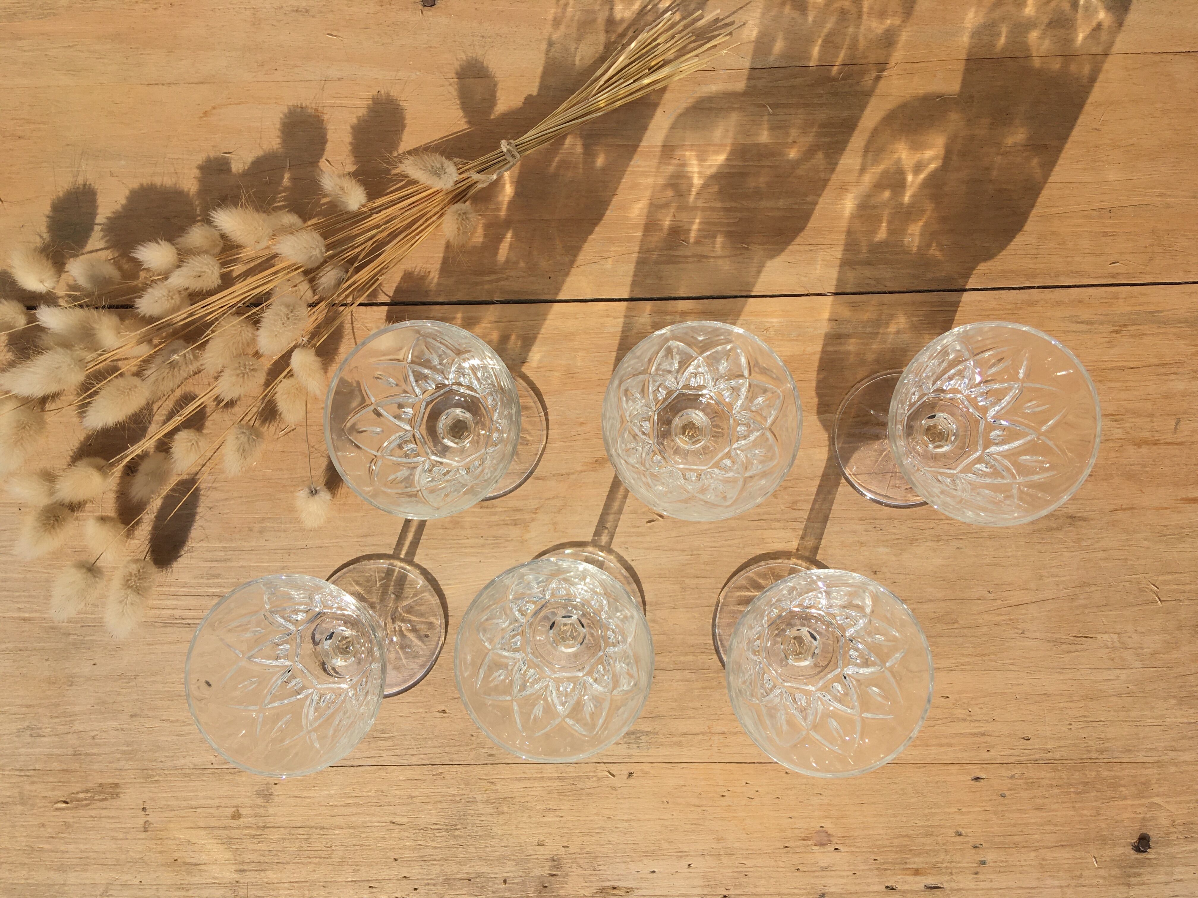 Lot de 6 verres vintage