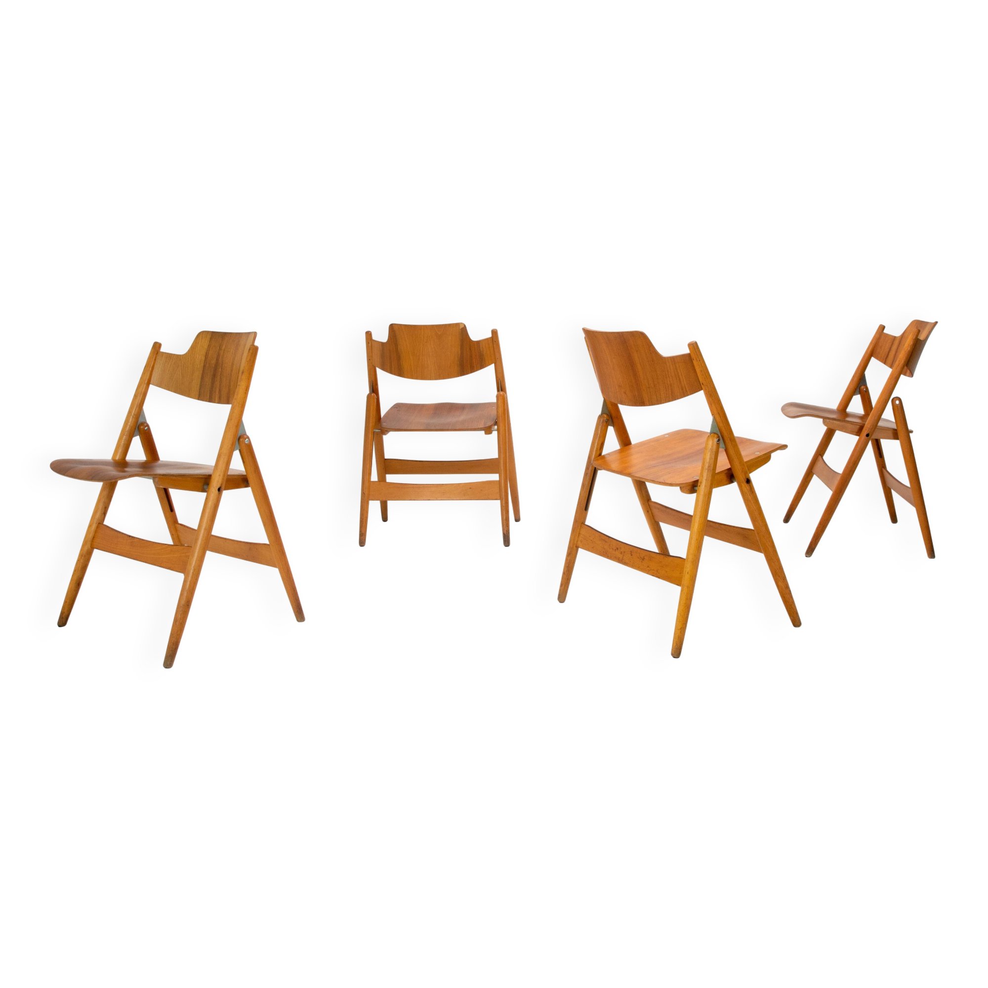 Set of 4 Egon Eiermann SE18 Folding Chairs