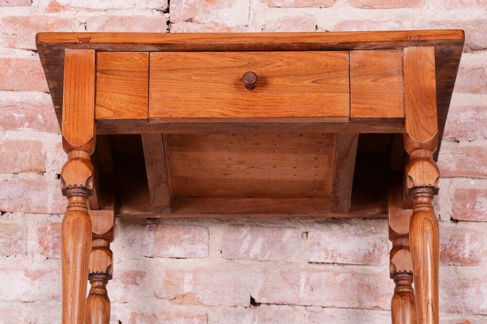 Biedermeier Side Table in Ash and Elm, Czech, 1810s