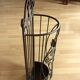 Handmade metal umbrella stand, darkbrown, vintage