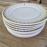 9 assiettes anciennes Théodore Haviland, estampillées et monogrammées