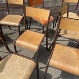 Set of 10 mismatched industrial chairs vintage mullca