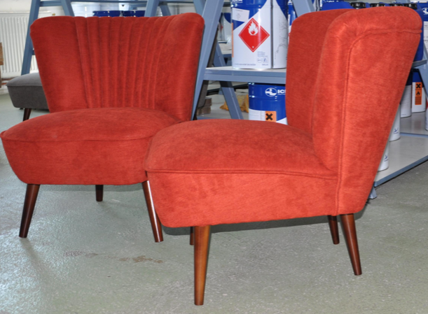 1950s chair red fabric