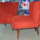 1950s chair red fabric