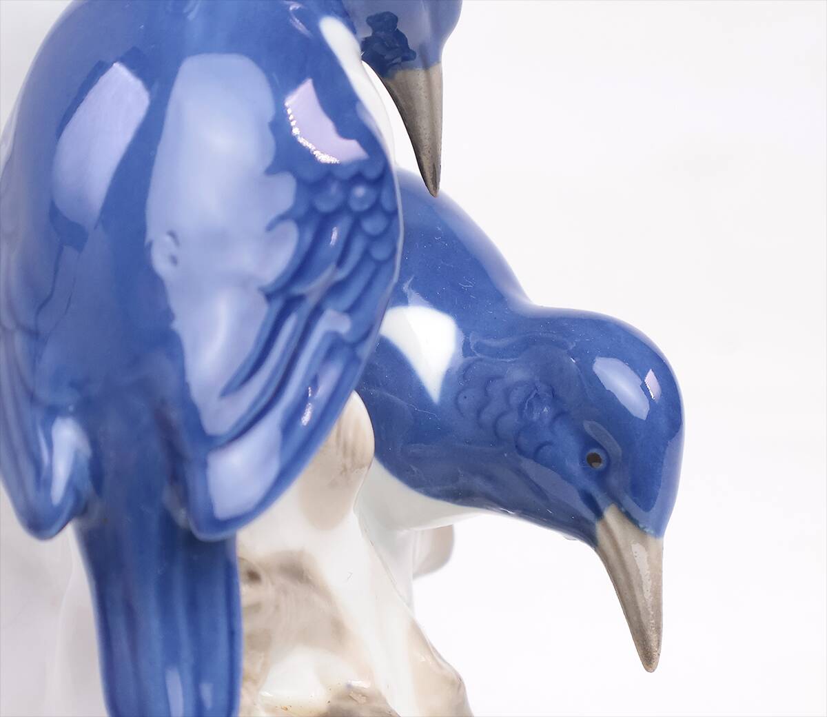 Vintage porcelain lamp base with kingfishers by Wagner & Apel