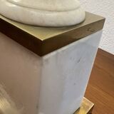 Pair of Art Deco marble and brass lamps