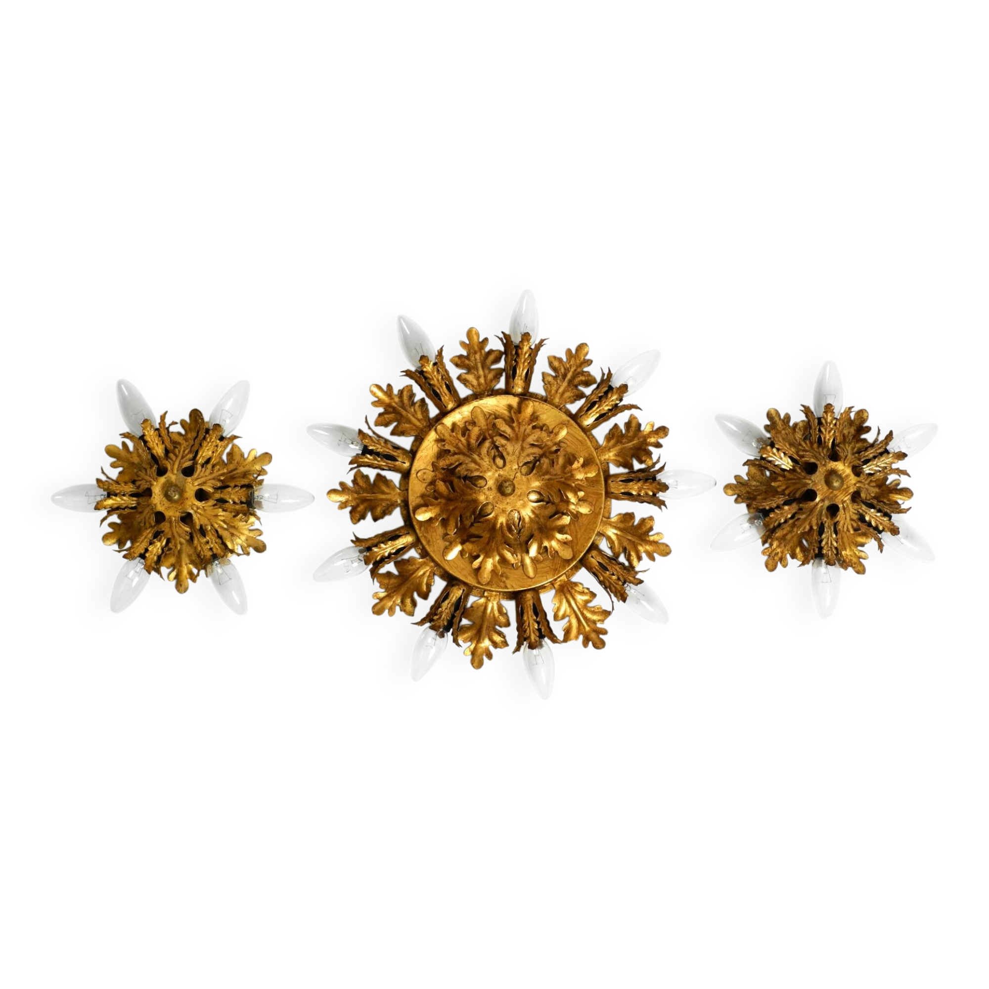 Set of three beautiful 1960s Italian ceiling or wall lamps by Banci Firenze