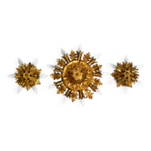 Set of three beautiful 1960s Italian ceiling or wall lamps by Banci Firenze