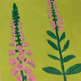 Peinture en gouache Digitalis dans un cadre antique