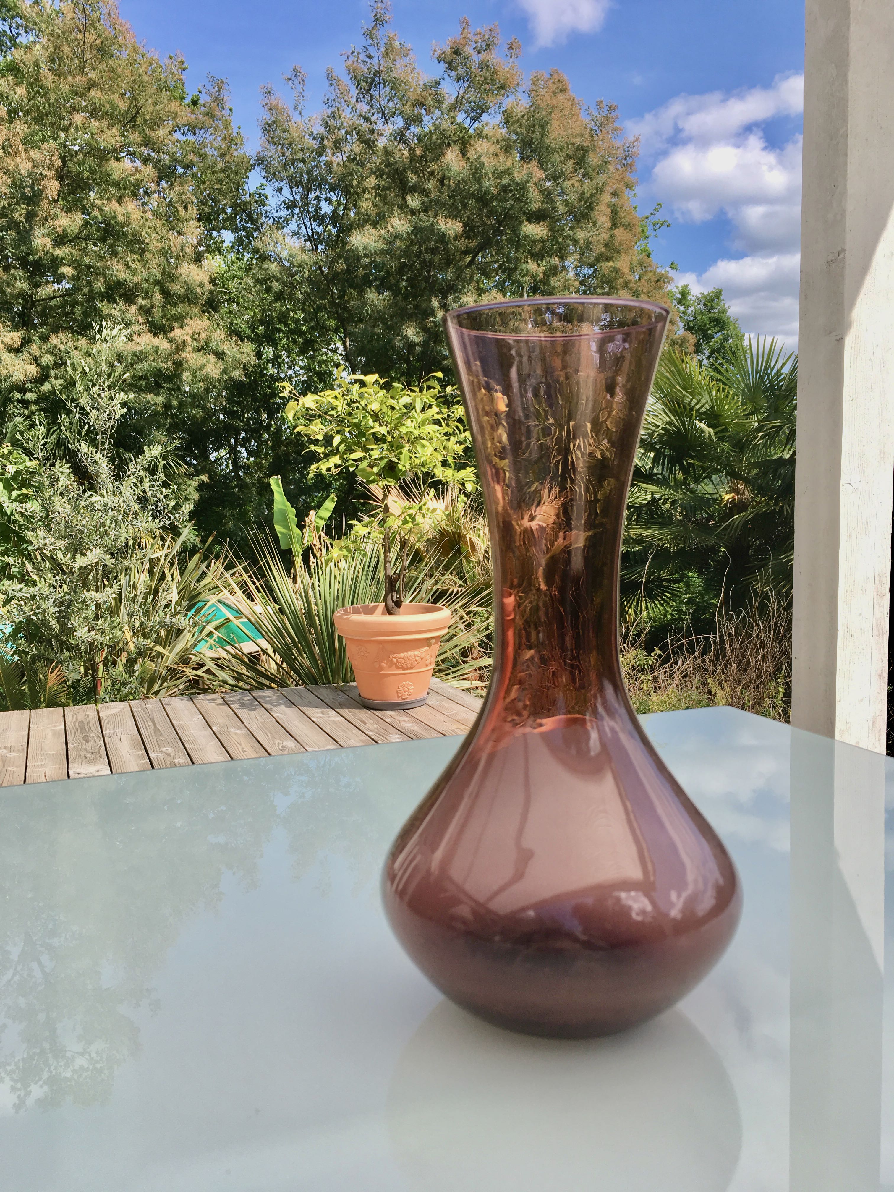 Vase bruyère en verre soufflé