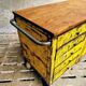 Industrial workbench trolley yellow chest of drawers