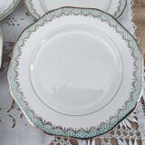 Lot de 7 assiettes à dessert en faïence Longwy France modèle Trianon
