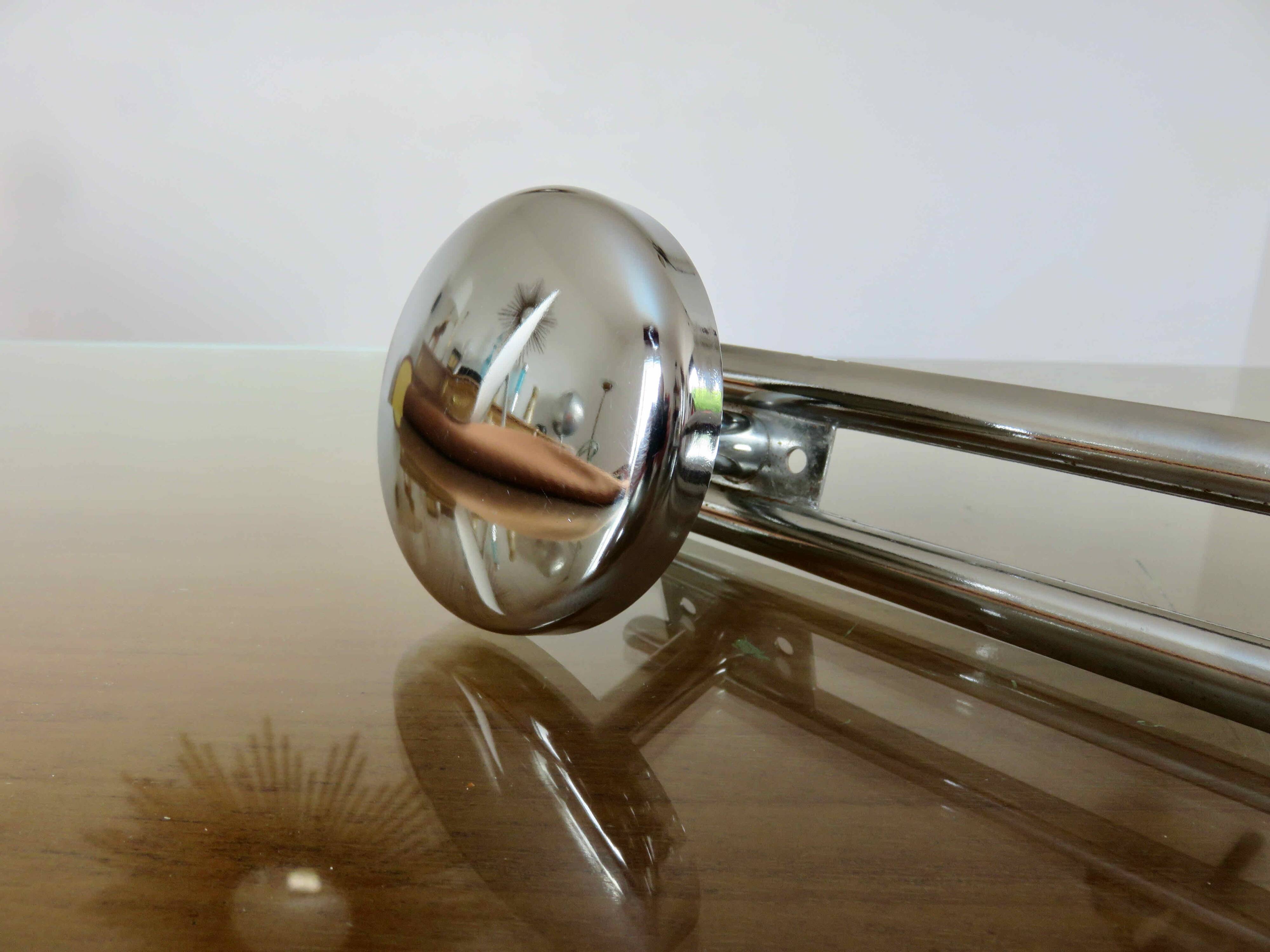 Wall coat rack in chrome metal from the 70s