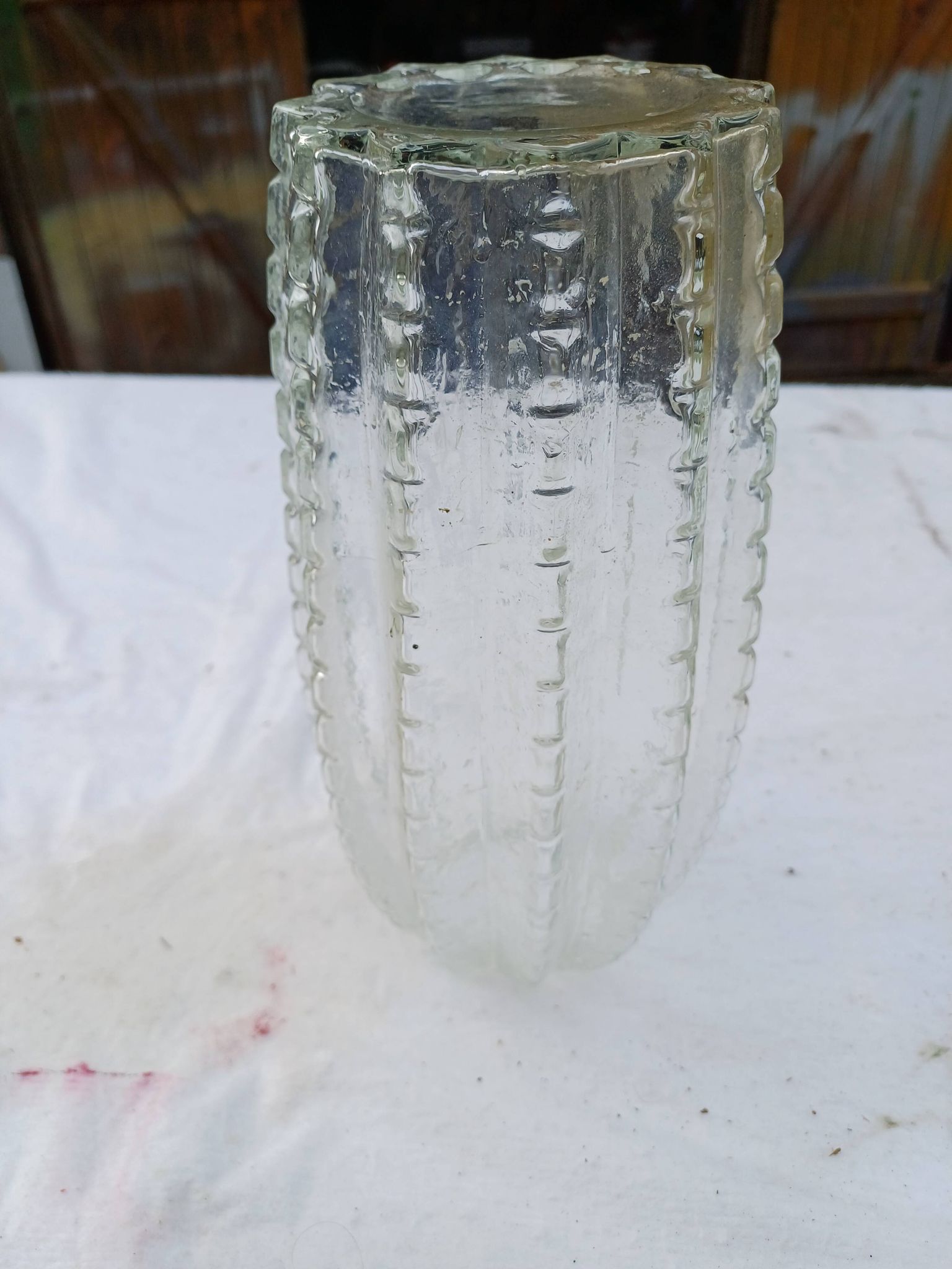 Vase année 60 en verre granité