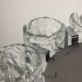 Vintage Ice Murano Chandelier by AV Mazzega, Italy, 1970s