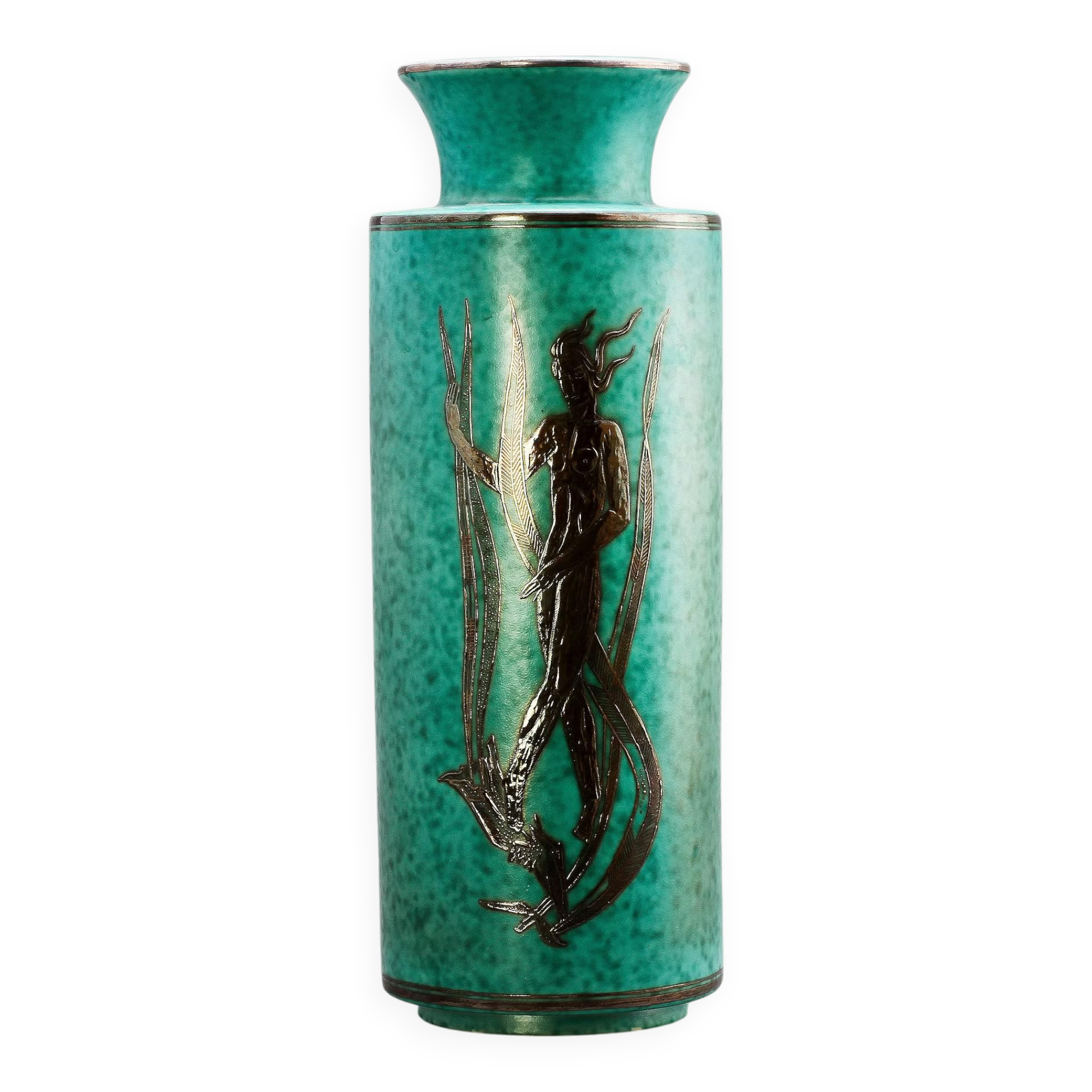Wilhelm kage grand vase "argenta" gustavsberg sweden 1950s marked