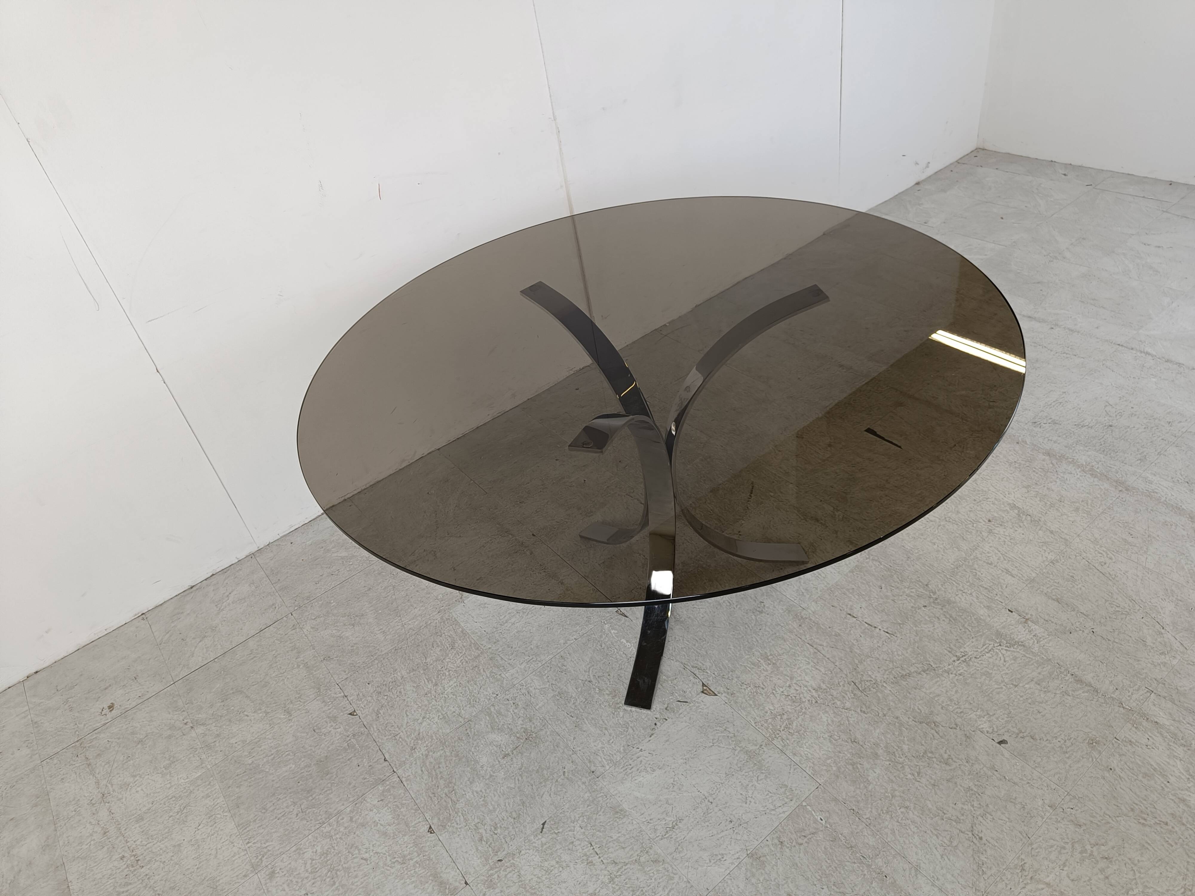 Vintage chrome dining table, 1970s