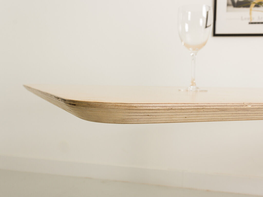 Dining table or desk with a white metal base