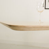 Dining table or desk with a white metal base