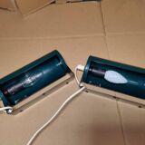 Pair of green Lod type v413 roller wall lights from Ikea.