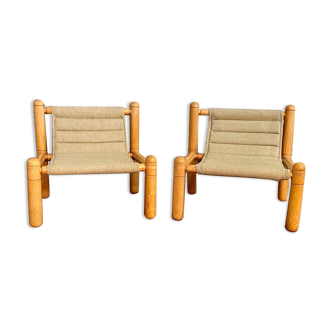 Pair of drivers 1970s/80s natural wood