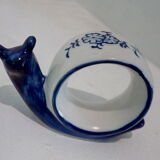 Set of 6 rounds of blue ceramic snail towel