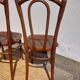 set of 3 curved wooden bistro chairs with patterns