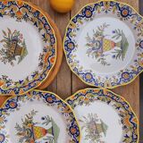 4 earthenware plates by Desvres Geo Martel