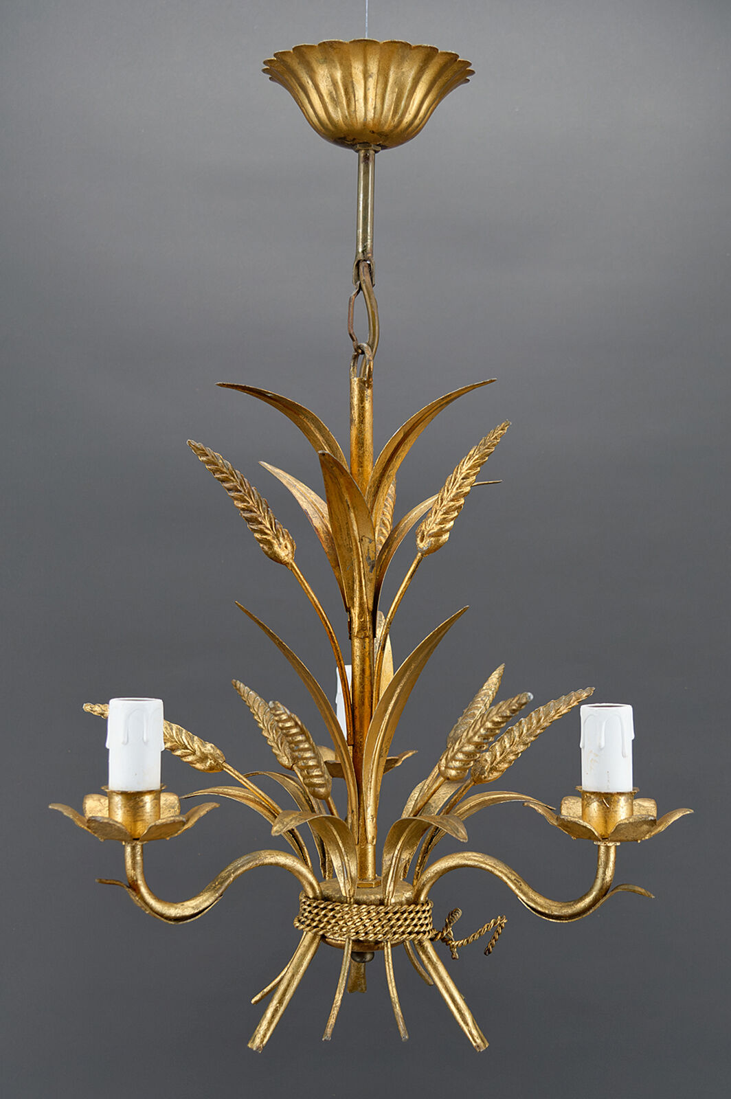 Golden suspension on ears of wheat, circa 1960