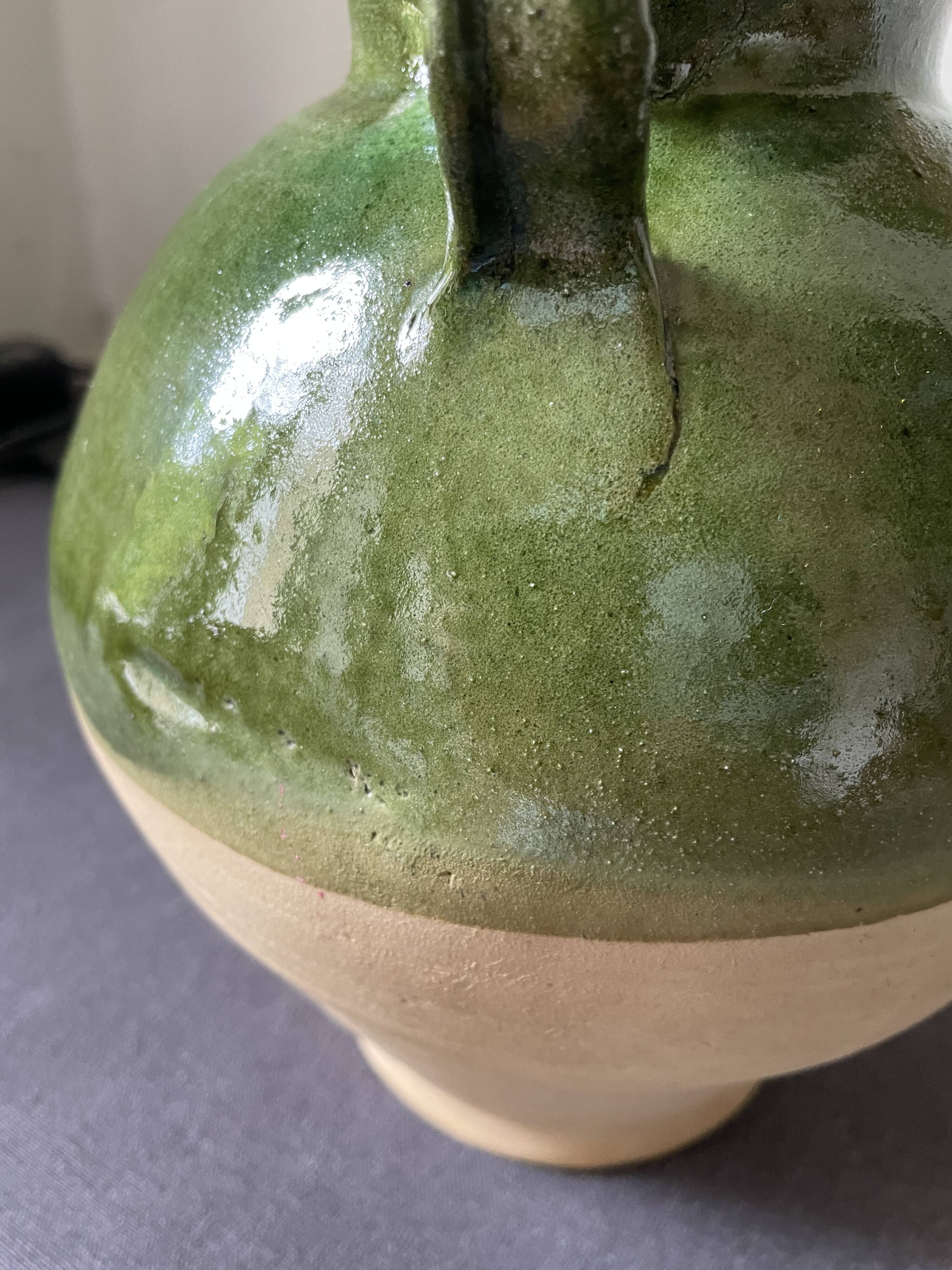 Green terracotta jar