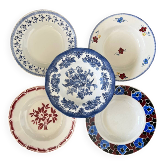 Mismatched soup plates