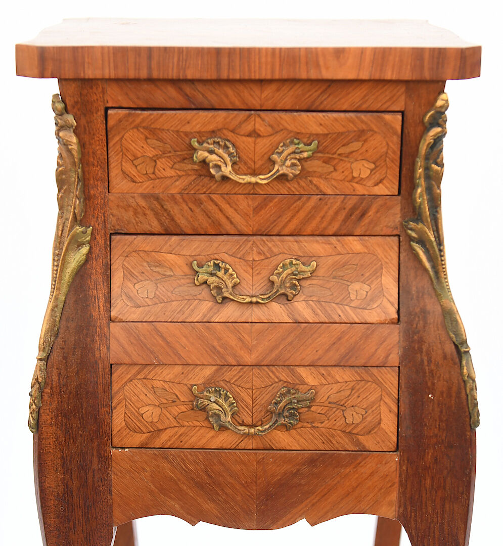 Bedside table in rosewood marquetry