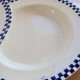6 antique deep plates, ironstone Salins - Checkerboard model