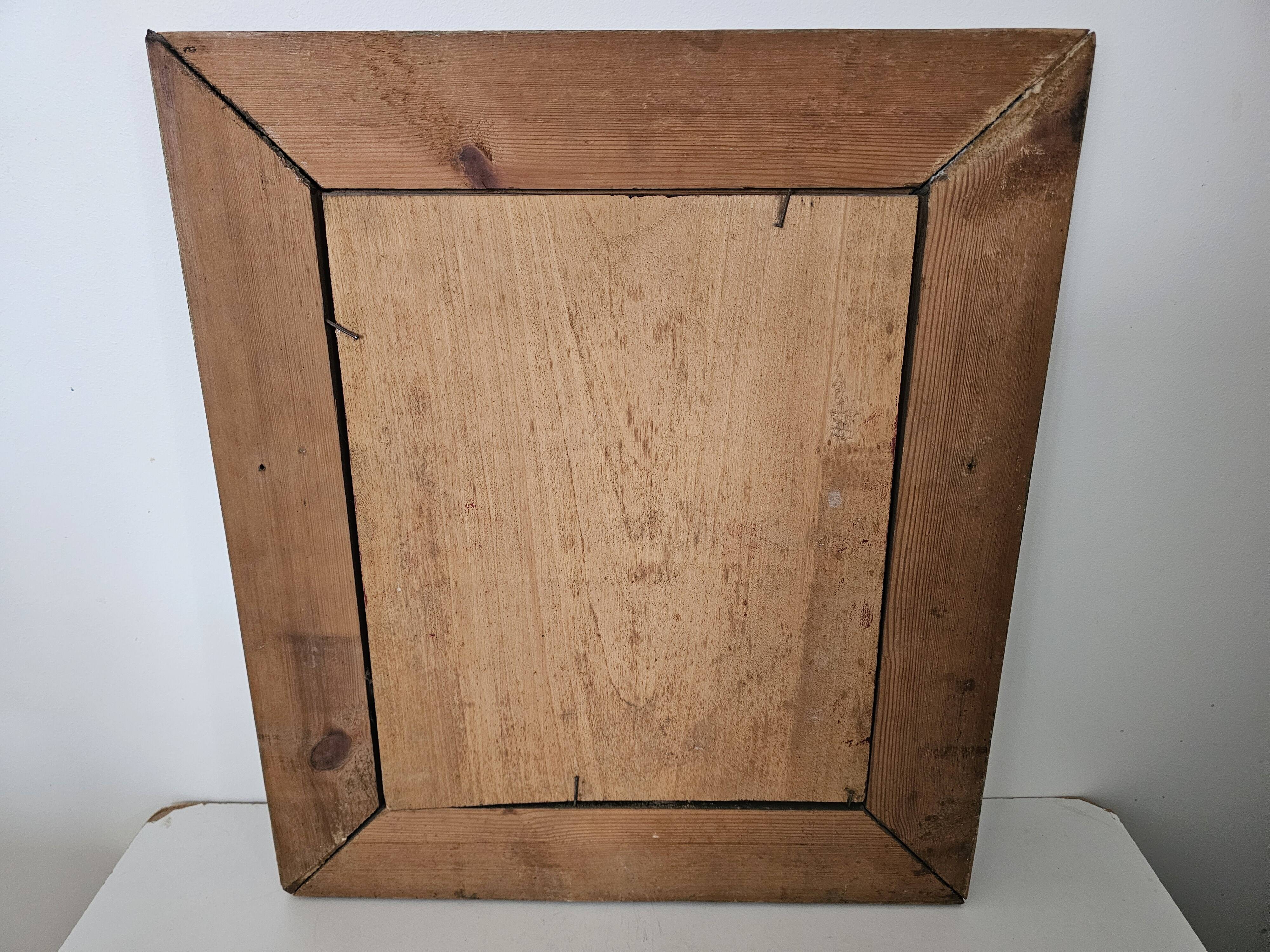 Oil painting on panel, The Mustachioed Man in a Hat, Signed E. Marchal