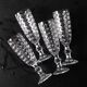 Set of 4 Vintage Pressed Glass Champagne Flutes, Clear Italian Stemware