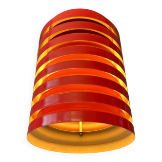 Vintage red Danish mid-century pendant lamp