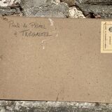 Pointe de Primel in Trégastel, oil painting on old cardboard