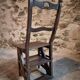 Chaise escabeau de bibliothèque ancienne – Chaise métamorphique en hêtre, France, début 1900