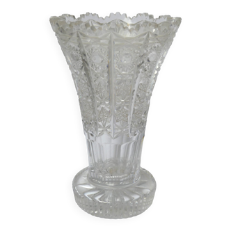 Chiseled glass vase
