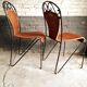 6 chaises rotin fer forgé vintage