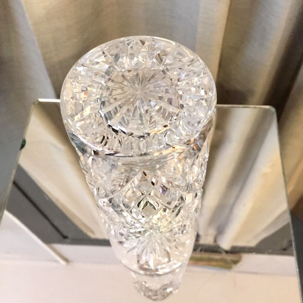 Bohemian crystal tube vase