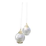 suspension chandelier double glass retro chic, vintage upcycled