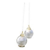 suspension chandelier double glass retro chic, vintage upcycled