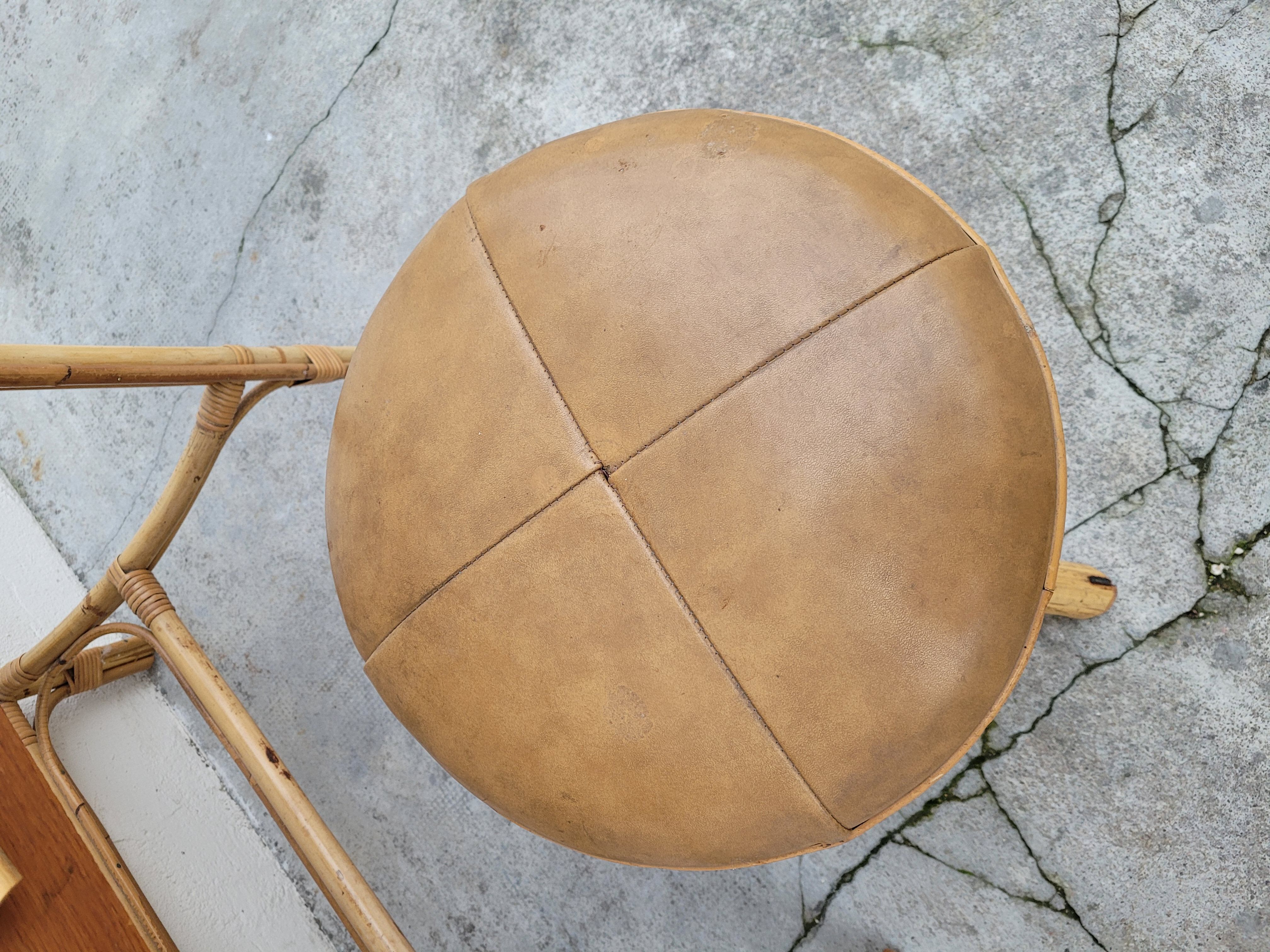 1950 vintage rattan dressing table with sun mirror